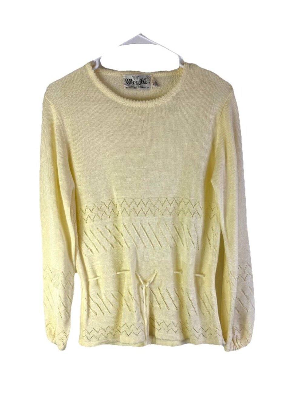 Vintage 70s Disco Hippy Cinched Waist Laser Cut Sweater